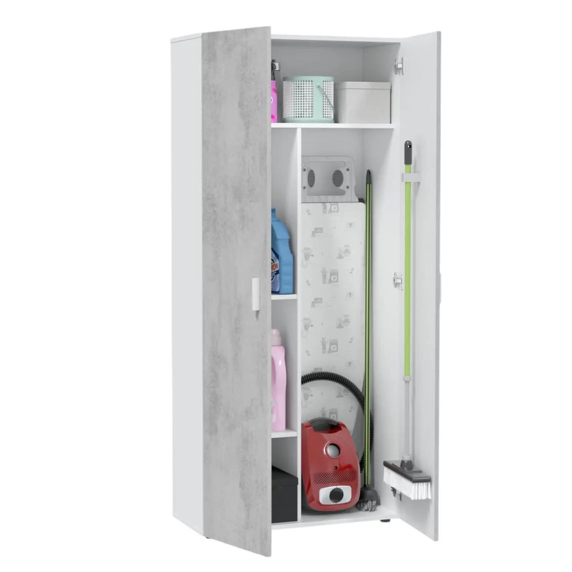 Armadio cemento e bianco cucina 80x182h cm - Ashkita