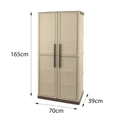 Armadio da esterno 2 ante beige e marrone 70x178h cm - Ipno