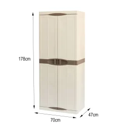 Armadio da esterno 2 ante beige e marrone 70x179h cm - Adenina