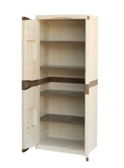 Armadio da esterno 2 ante beige e marrone 70x179h cm - Adenina