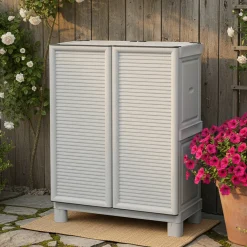 Armadio da esterno 2 ante grigio chiaro 70x92h cm - Arlinda
