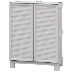 Armadio da esterno 2 ante grigio chiaro e nero 68x169h cm - Ash