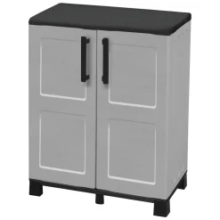 Armadio da esterno 2 ante grigio e nero 68x84h cm - Arisa