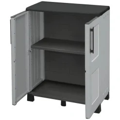 Armadio da esterno 2 ante grigio chiaro e nero 68x90h cm - Anthony