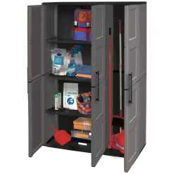 Armadio da esterno 3 ante grigio e nero 102x163h cm - Amordel