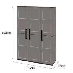 Armadio da esterno 3 ante grigio e nero 102x163h cm - Amordel