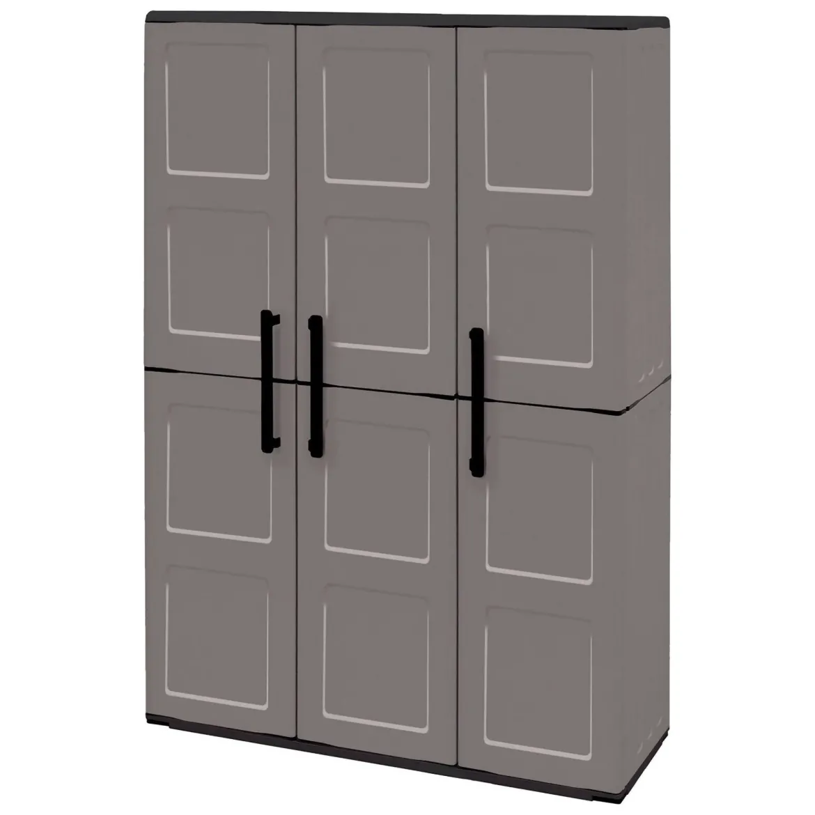 Armadio da esterno 3 ante grigio e nero 102x163h cm - Amordel