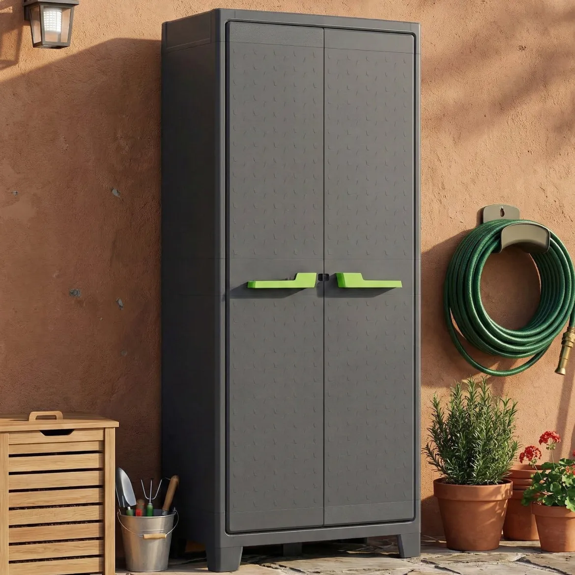 Armadio da esterno Markham, 80x44 h182 cm, Grigio