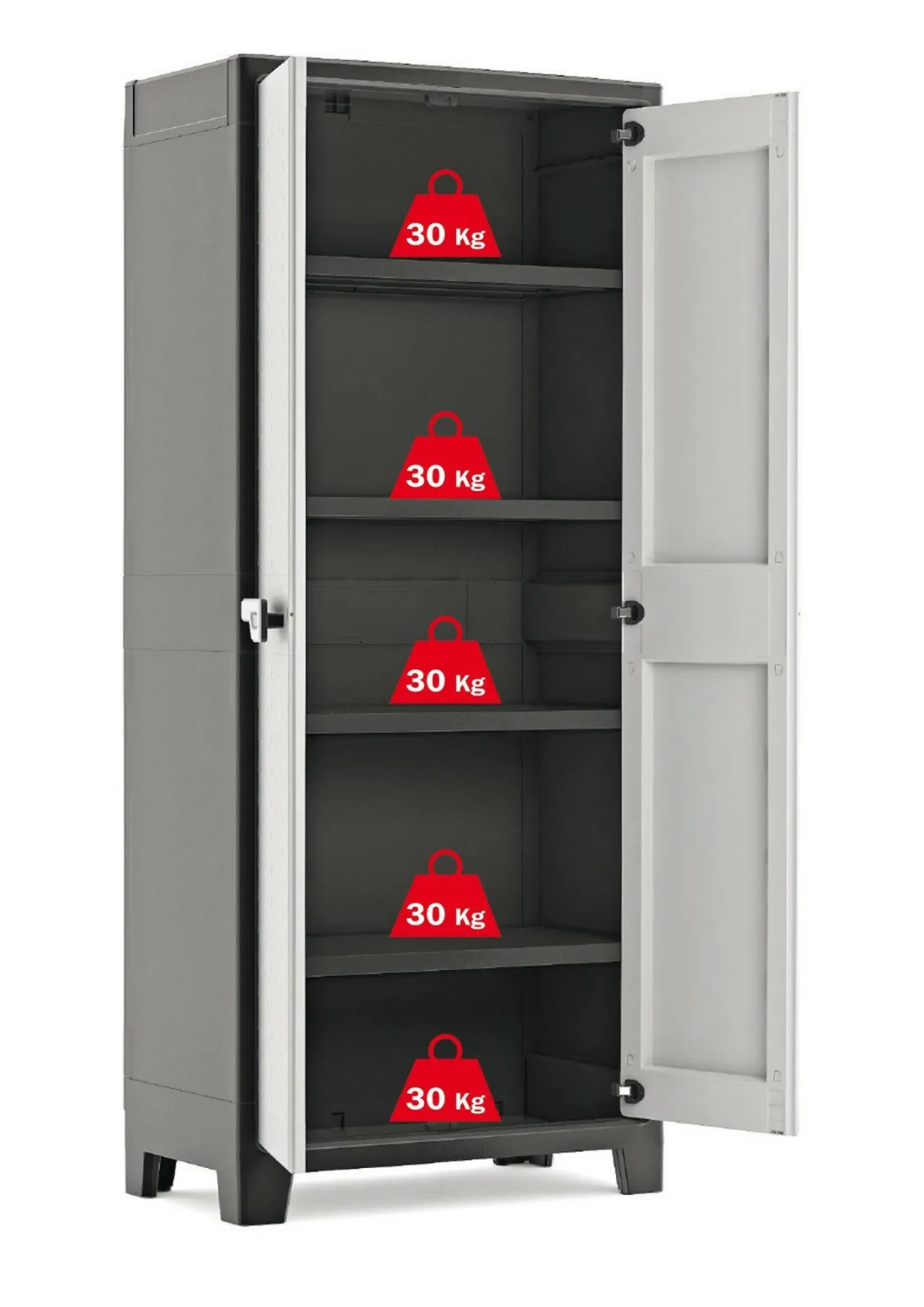 Armadio da esterno Oshawa, 80x44 h182 cm, Grigio