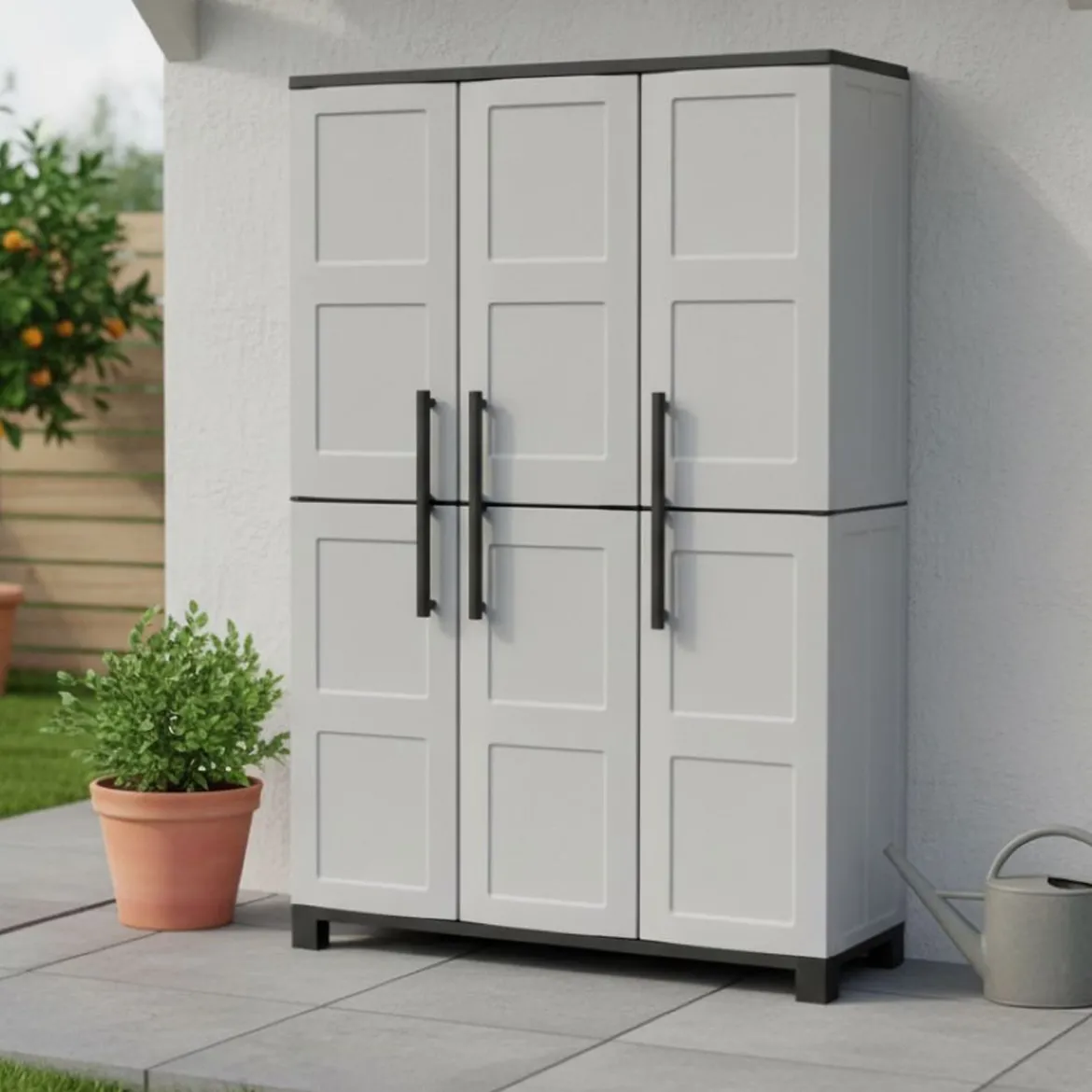 Armadio da esterno portascope grigio chiaro e nero 102x169h cm - Aruro