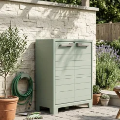 Armadio da esterno Quesnel, 80x44 h100 cm, Grigio e Verde