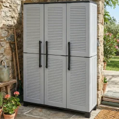 Armadio da esterno salvaspazio grigio chiaro e nero 102x169h cm - Aruro