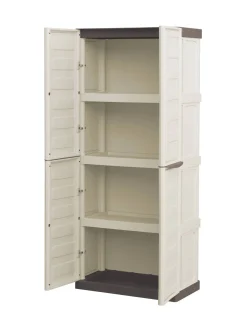 Armadio esterno 2 ante beige e marrone 70x85h cm - Acira