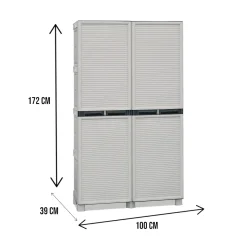Armadio esterno 2 ante grigio chiaro 100x172h cm - Achae
