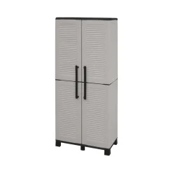 Armadio esterno 2 ante grigio chiaro e nero 68x169h cm - Askan