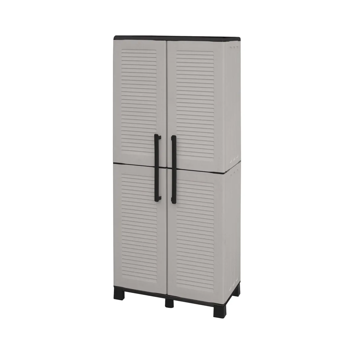 Armadio esterno 2 ante grigio chiaro e nero 68x169h cm - Askan