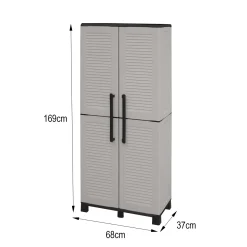 Armadio esterno 2 ante grigio chiaro e nero 68x169h cm - Askan