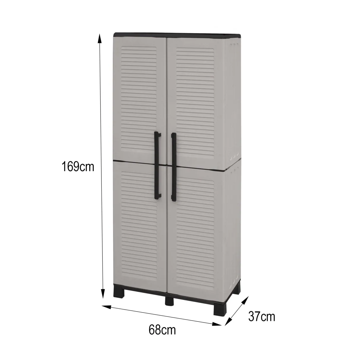 Armadio esterno 2 ante grigio chiaro e nero 68x169h cm - Askan