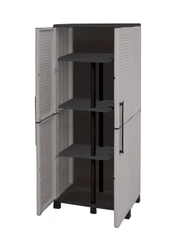 Armadio esterno 2 ante grigio chiaro e nero 68x169h cm - Askan