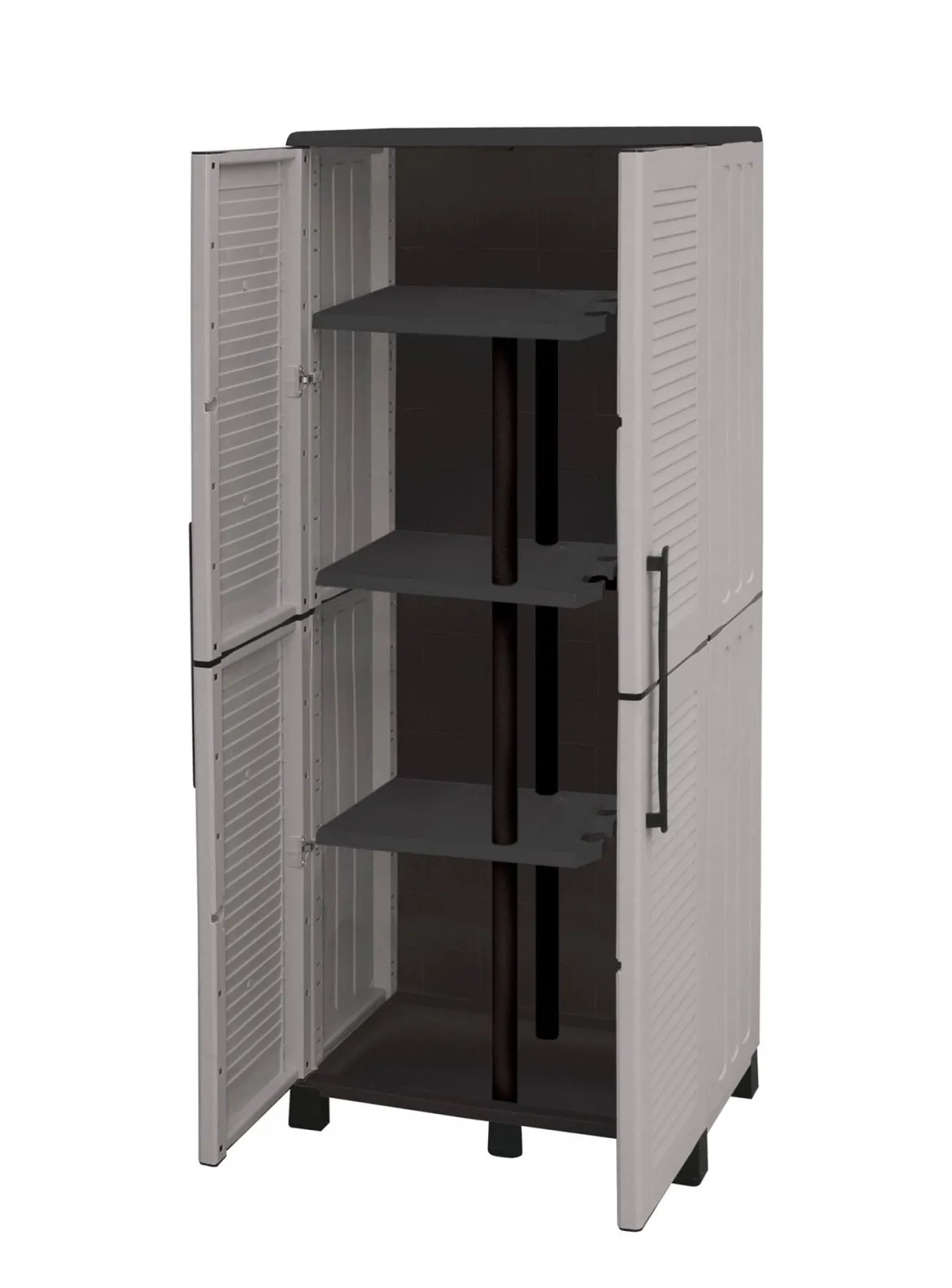 Armadio esterno 2 ante grigio chiaro e nero 68x169h cm - Askan