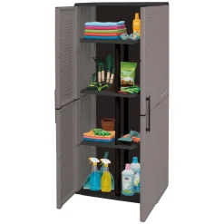 Armadio esterno 2 ante grigio e nero 68x163h cm - Arabel