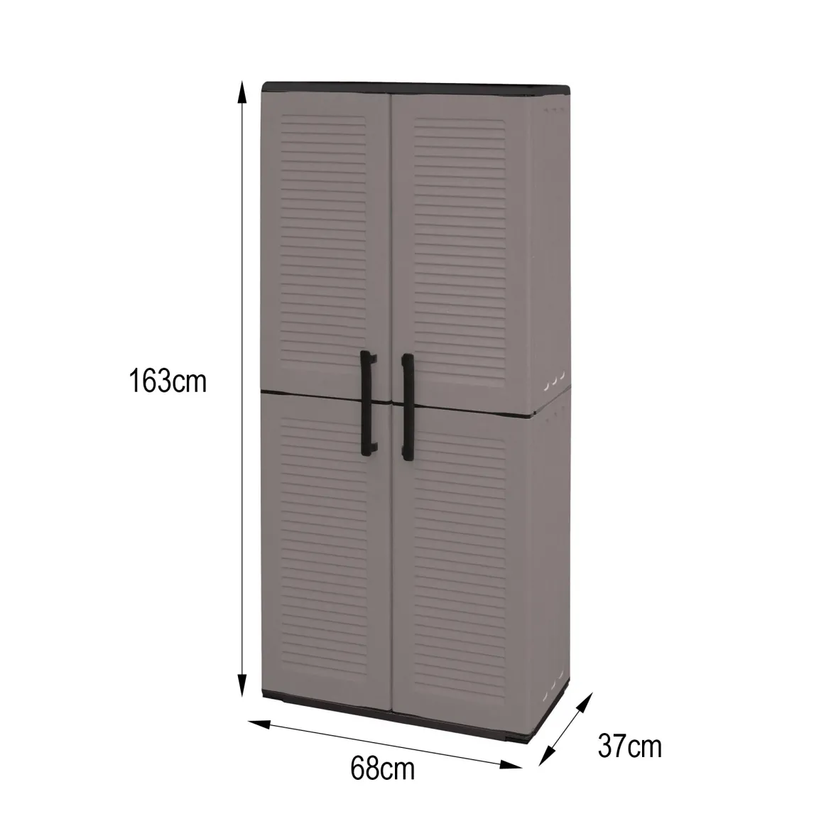 Armadio esterno 2 ante grigio e nero 68x163h cm - Arabel