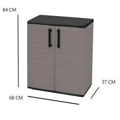 Armadio esterno 2 ante grigio e nero 68x84h cm - Arisa