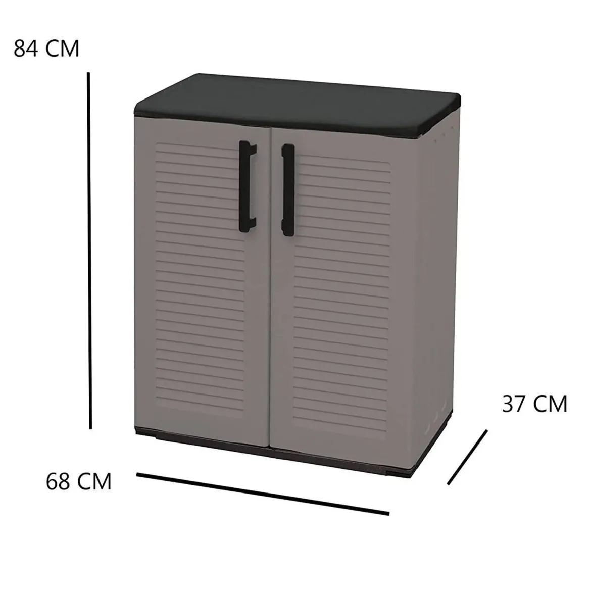 Armadio esterno 2 ante grigio e nero 68x84h cm - Arisa