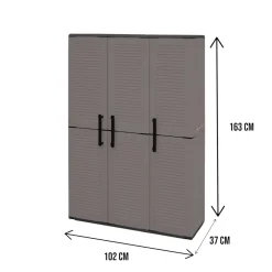 Armadio esterno classico 3 ante grigio e nero 102x163h cm - Amordel