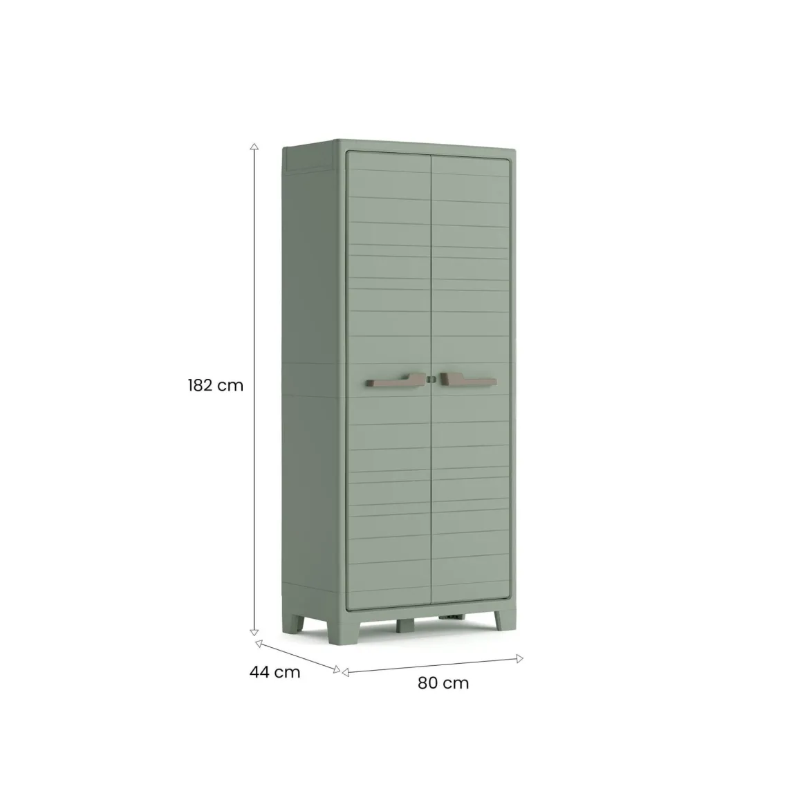 Armadio giardino 2 ante grigio e verde 80x182h cm - Quesnel