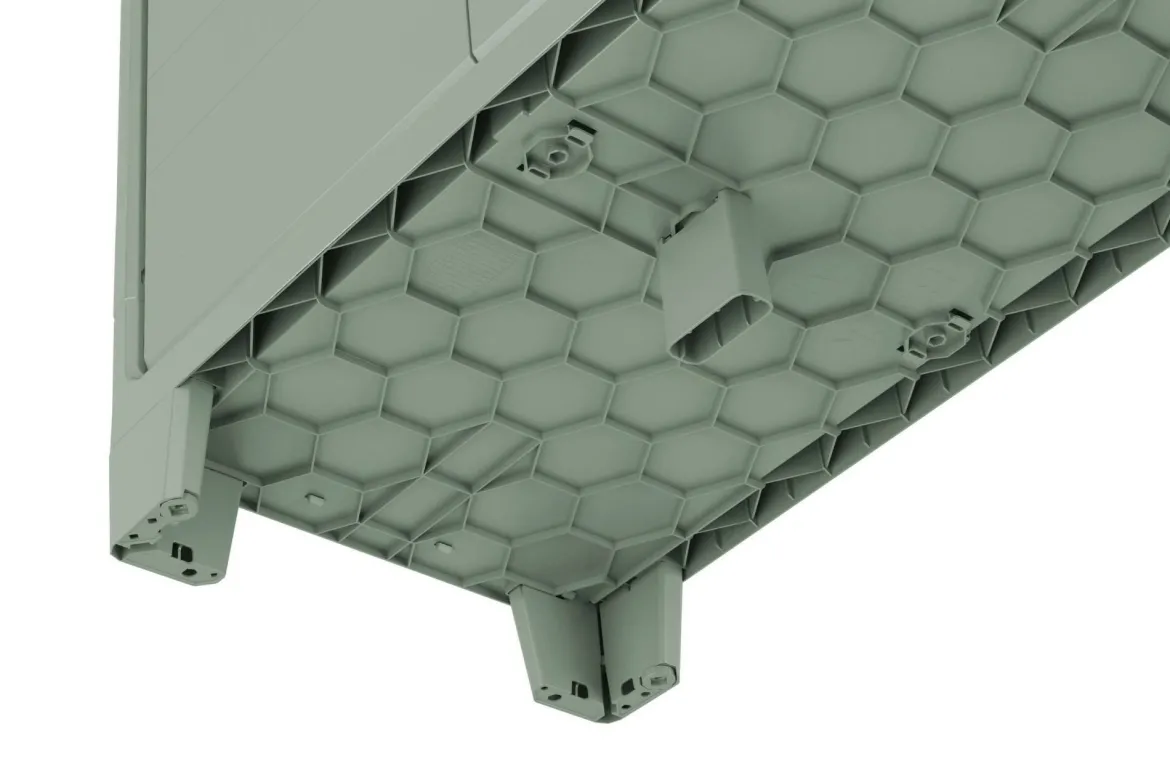 Armadio giardino 2 ante grigio e verde 80x182h cm - Quesnel