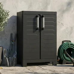 Armadio giardino 2 ante nero 65x97h cm - Terrebonne