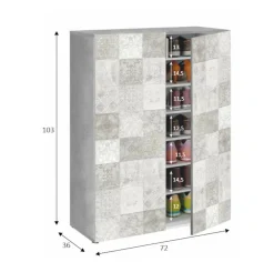 Armadio grigio 2 ante 72x103h cm - Athenodora