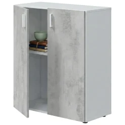 Armadio grigio e bianco 2 ante 80x92h cm - Argento