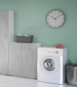 Armadio grigio e bianco 2 ante 80x92h cm - Argento