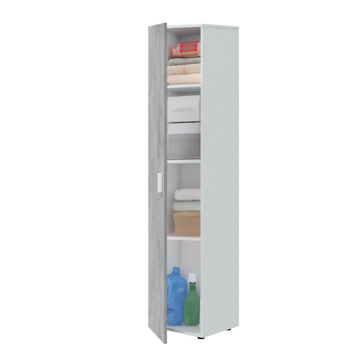 Armadio grigio e bianco slim 41x182h cm - Avlis