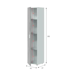 Armadio grigio e bianco slim 41x182h cm - Avlis