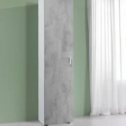 Armadio grigio e bianco slim 41x182h cm - Avlis