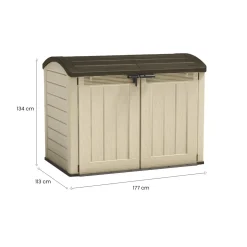 Armadio in plastica 2 ante beige 177x134h cm - Hinton