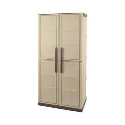 Armadio in plastica 2 ante beige e marrone 70x165h cm - Ipno
