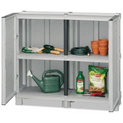 Armadio in plastica 2 ante grigio chiaro 100x92h cm - Arlinda