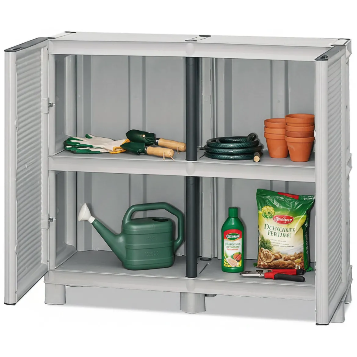 Armadio in plastica 2 ante grigio chiaro 35x172h cm - Achae