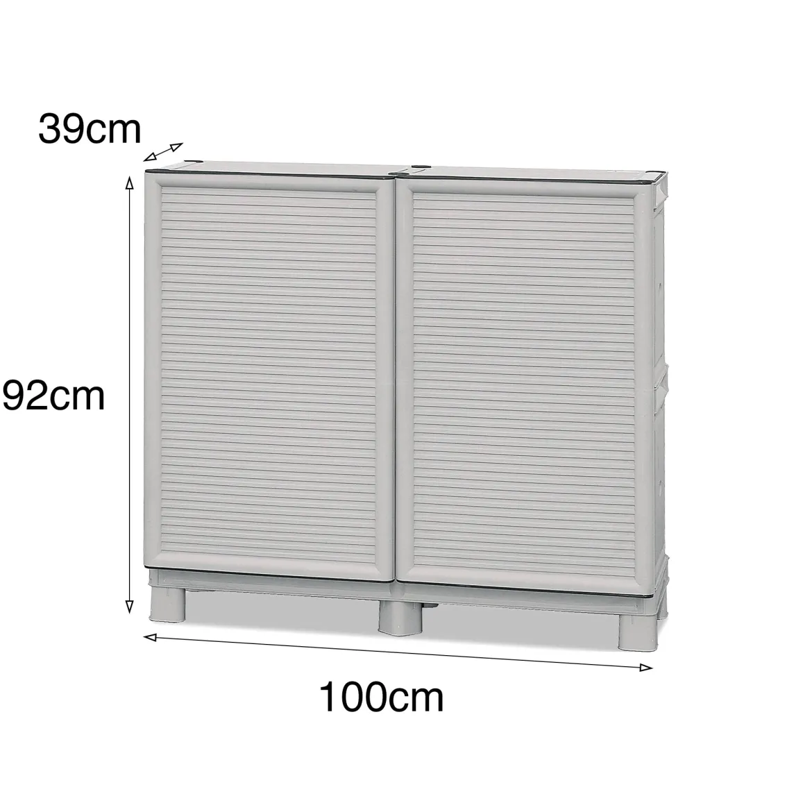 Armadio in plastica 2 ante grigio chiaro 35x172h cm - Achae