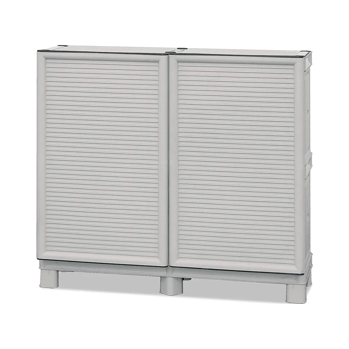 Armadio in plastica 2 ante grigio chiaro 100x92h cm - Arlinda