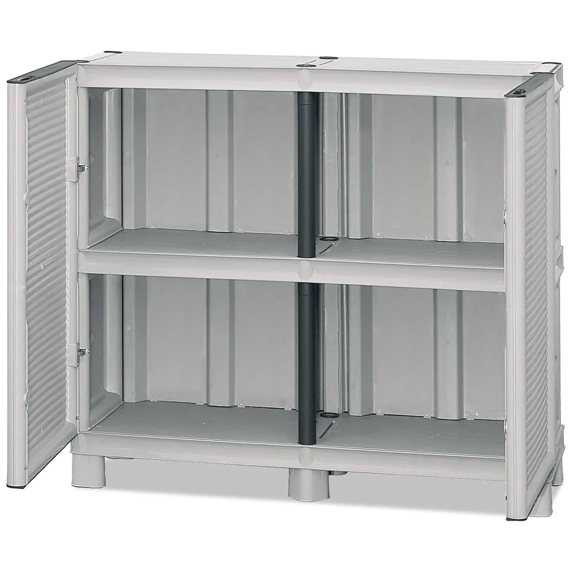 Armadio in plastica 2 ante grigio chiaro 100x92h cm - Arlinda