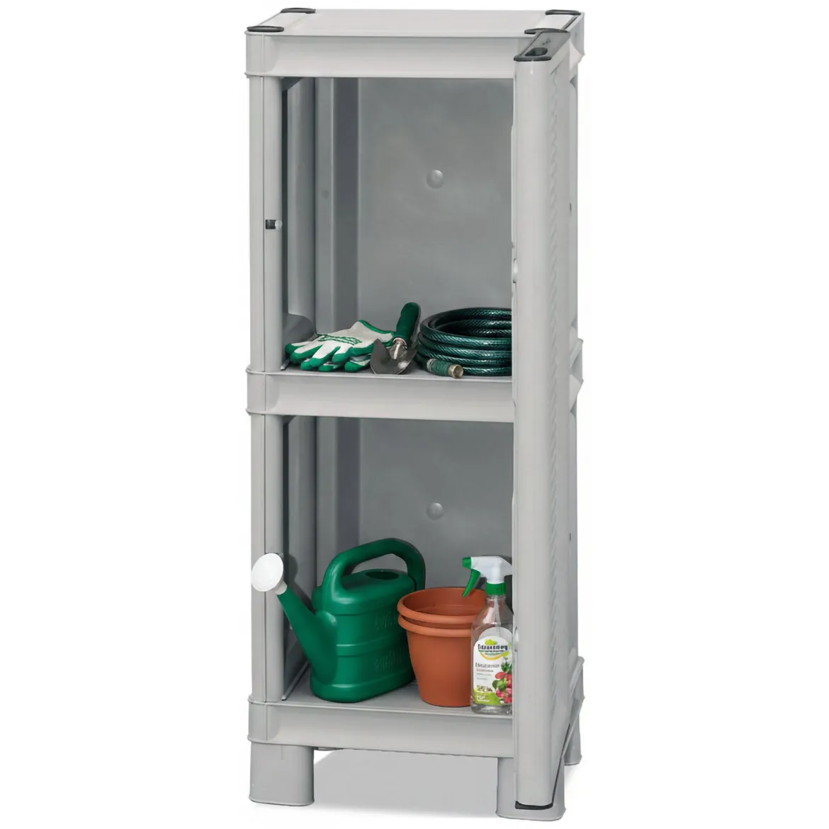Armadio in plastica 2 ante grigio chiaro 70x172h cm - Achae