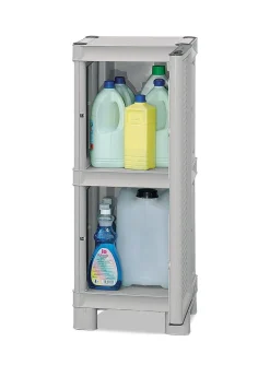 Armadio in plastica 2 ante grigio chiaro 70x172h cm - Achae