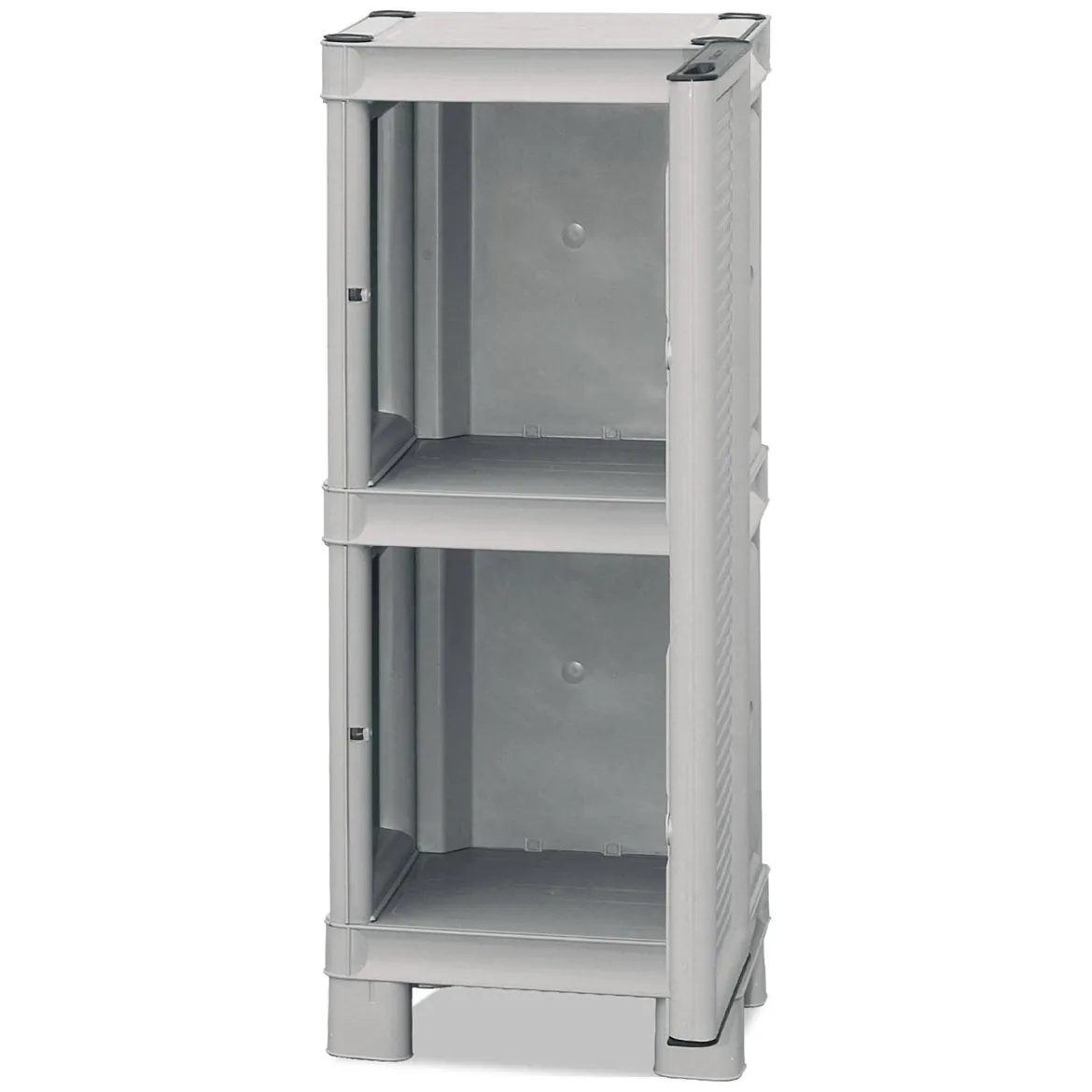 Armadio in plastica 2 ante grigio chiaro 70x172h cm - Achae