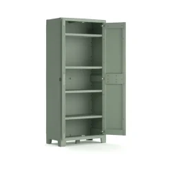 Armadio in plastica 2 ante grigio e verde 80x182h cm - Quesnel
