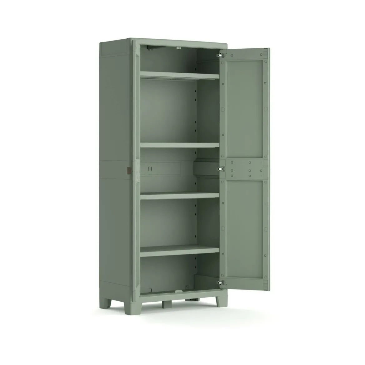 Armadio in plastica 2 ante grigio e verde 80x182h cm - Quesnel